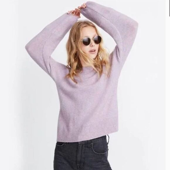 Madewell Payton Lavender Alpaca/Merino Wool Crew Neck Sweater - Picture 1 of 11